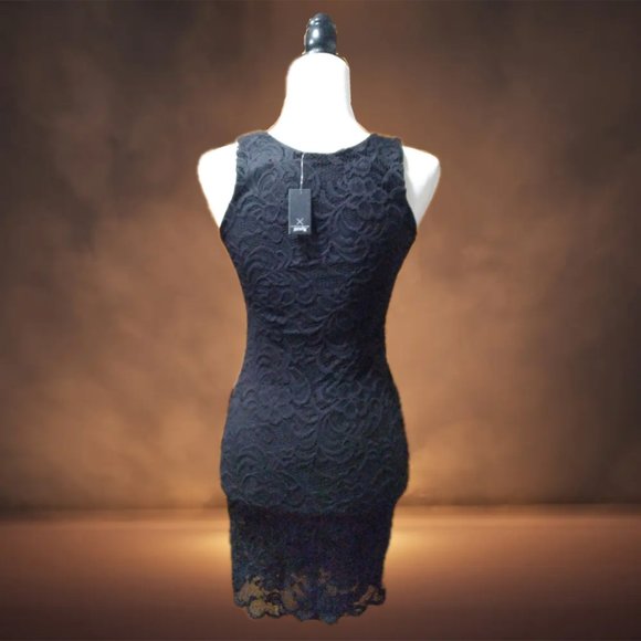 Women's Sexy Little Black Lace Slip Dress, New with Tags  - Picture 2 of 2